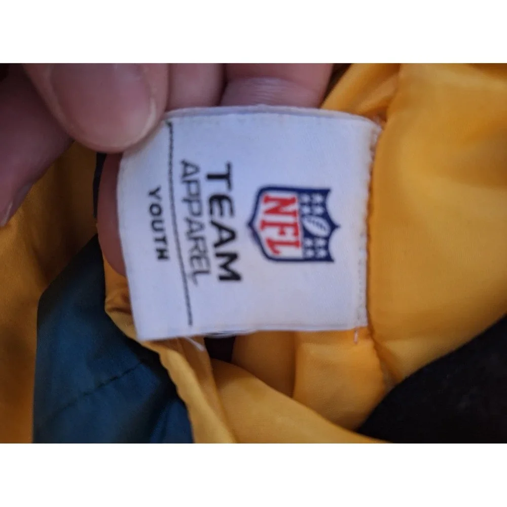 NFL Team Apparel Green Bay Packers Puffer Jacket Youth Green Full Zip Hood